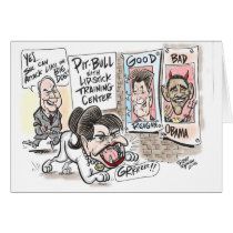 Pitbull Cartoon Card