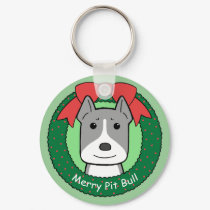 Pitbull Christmas keychains
