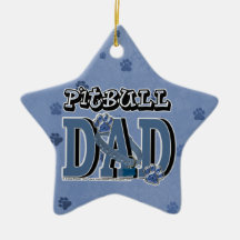 Pitbull DAD Christmas Tree Ornament