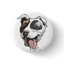 Pitbull design by Mudge Studios Pinback Buttons