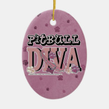 Pitbull DIVA Christmas Tree Ornaments