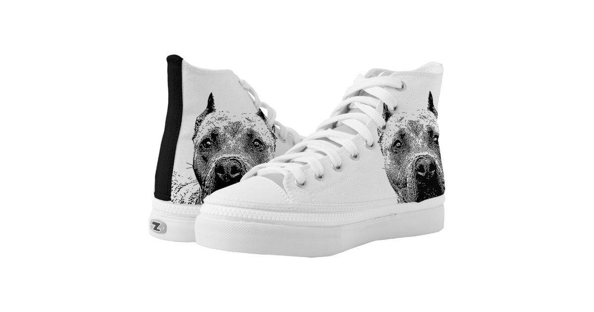 Pitbull dog high top tennis shoes Zazzle