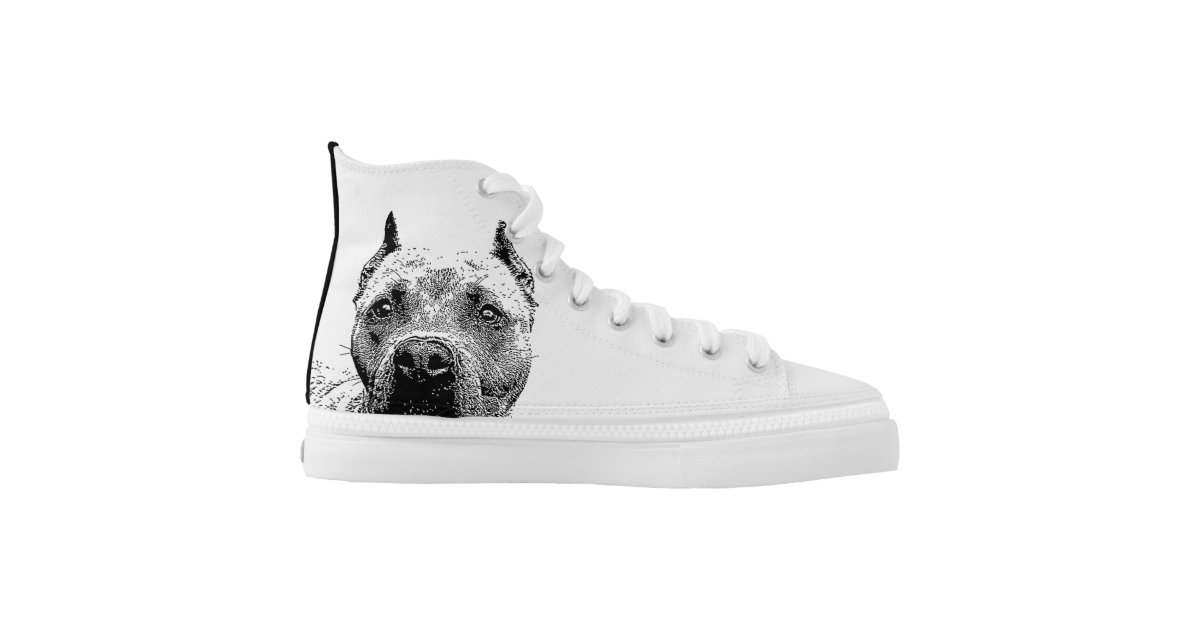 Pitbull dog high top tennis shoes Zazzle