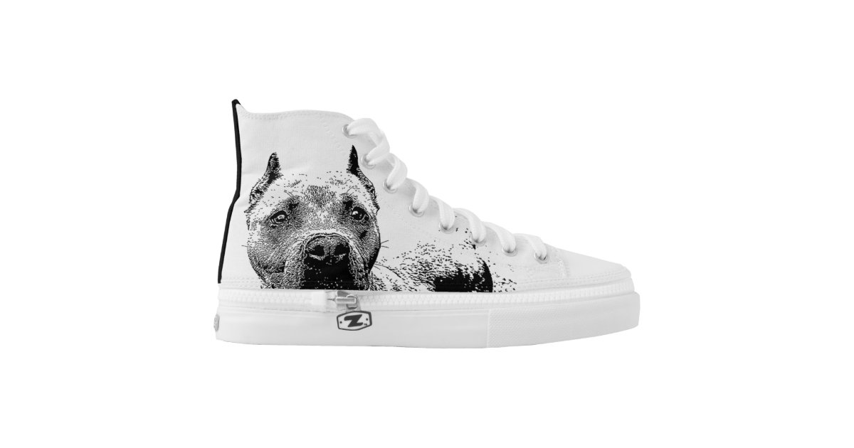 Pitbull dog high top tennis shoes Zazzle