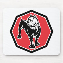 pitbull dog octagon mouse pad