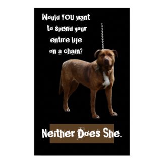 Pitbull Dog on a Chain print