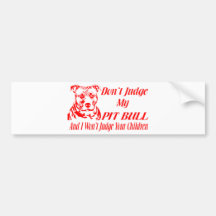 PITBULL DON'T JUDGE BUMPER STICKERS