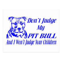PITBULL DON'T JUDGE POSTCARD