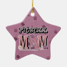 Pitbull MOM Christmas Ornaments