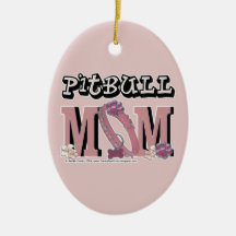 Pitbull MOM Christmas Tree Ornament