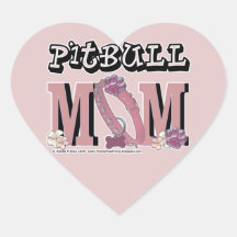 Pitbull MOM Heart Stickers