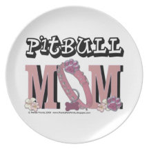 Pitbull MOM Party Plates