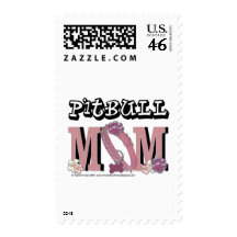 Pitbull MOM Postage Stamps