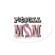 Pitbull MOM Oval Stickers