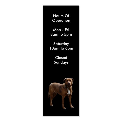 Pitbull Photo Dog Rescue Business Card (back side)