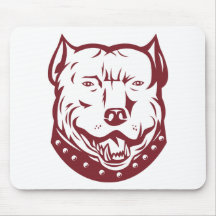 pitbull pit bull terrier mongrel dog head front mouse pad