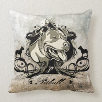 Pitbull Projekt Dog Illustrated Pillow pillows