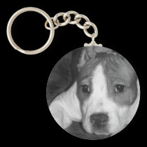 Pitbull puppy keychain
