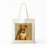Pitbull puppy tote bag