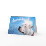Pitbull White Dog Christmas Wish Card