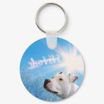 PItbull White Dog Christmas Wish keychains by beverlytazangel PItbull White Dog Christmas Wish keychains