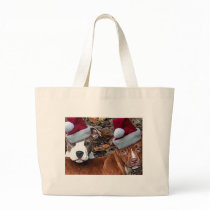 Pitbulls Christmas Look on Tote Bag