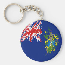 Pitcairn Islands Gnarly Flag Keychain