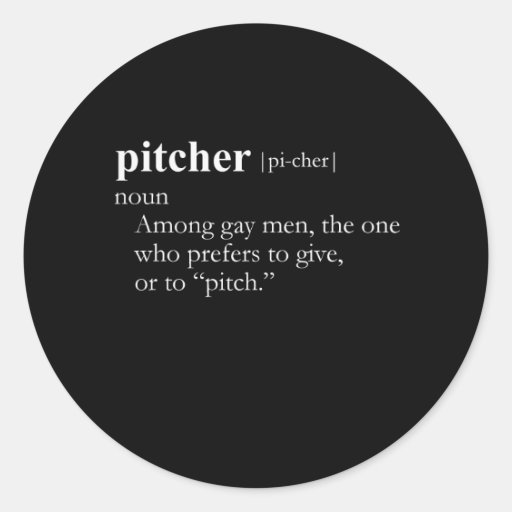 PITCHER definition Classic Round Sticker Zazzle