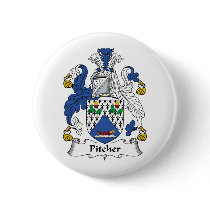 Pitcher Family Crest buttons by coatsofarms Pitcher Family Crest buttons
