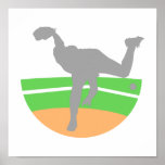 Pitcher in silhouette poster