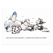 Pitcher Not an Underwear Stitcher postcards