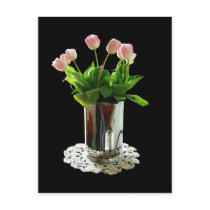 Pitcher of Pink Tulips postcards by trendyteeshirts Pitcher of Pink Tulips postcards