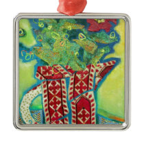 Pitcher Patterns. Flowers in a jug Christmas Tree Ornaments