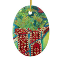 Pitcher Patterns. Flowers in a jug Christmas Tree Ornaments
