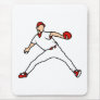 Pitcher red white mouse pad