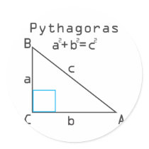 Pithagoras Theorem Round Stickers