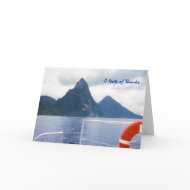 Pitons from the Sea Thank You cards card