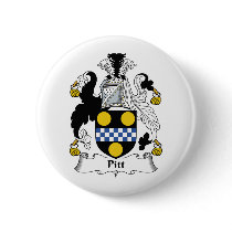Pitt Family Crest buttons by coatsofarms Pitt Family Crest buttons