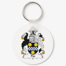 Pitt Family Crest keychains by coatsofarms Pitt Family Crest keychains