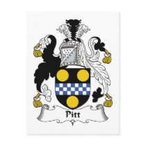 Pitt Family Crest postcards by coatsofarms Pitt Family Crest postcards