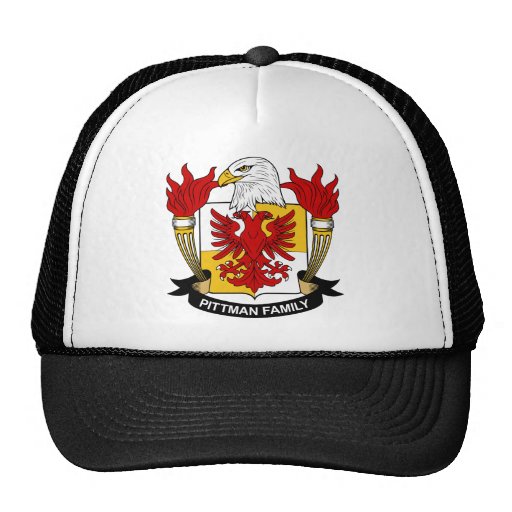 Pittman Coat of Arms / Family Crest Mesh Hats