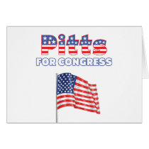 Pitts for Congress Patriotic American Flag Cards