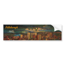 Pittsburgh By Moonlight Bumper Sticker