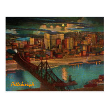 Pittsburgh By Moonlight Postcard