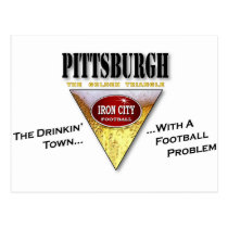 Pittsburgh Drinkin' Town with a Football Problem postcards