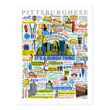Pittsburgh Language Fun Pittsburghese Artwork Postcard