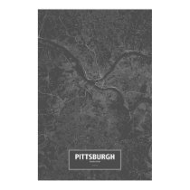 Pittsburgh, Pennsylvania (white on black) Posters