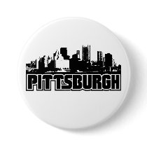 Pittsburgh Skyline Pinback Button