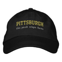PITTSBURGH, the puck stops here embroidered hats by mjc8693 PITTSBURGH, the puck stops here embroidered hats