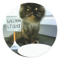 Pity Kitty Will Purr For Food stickers by SpiritEyes Pity Kitty Will Purr For Food stickers